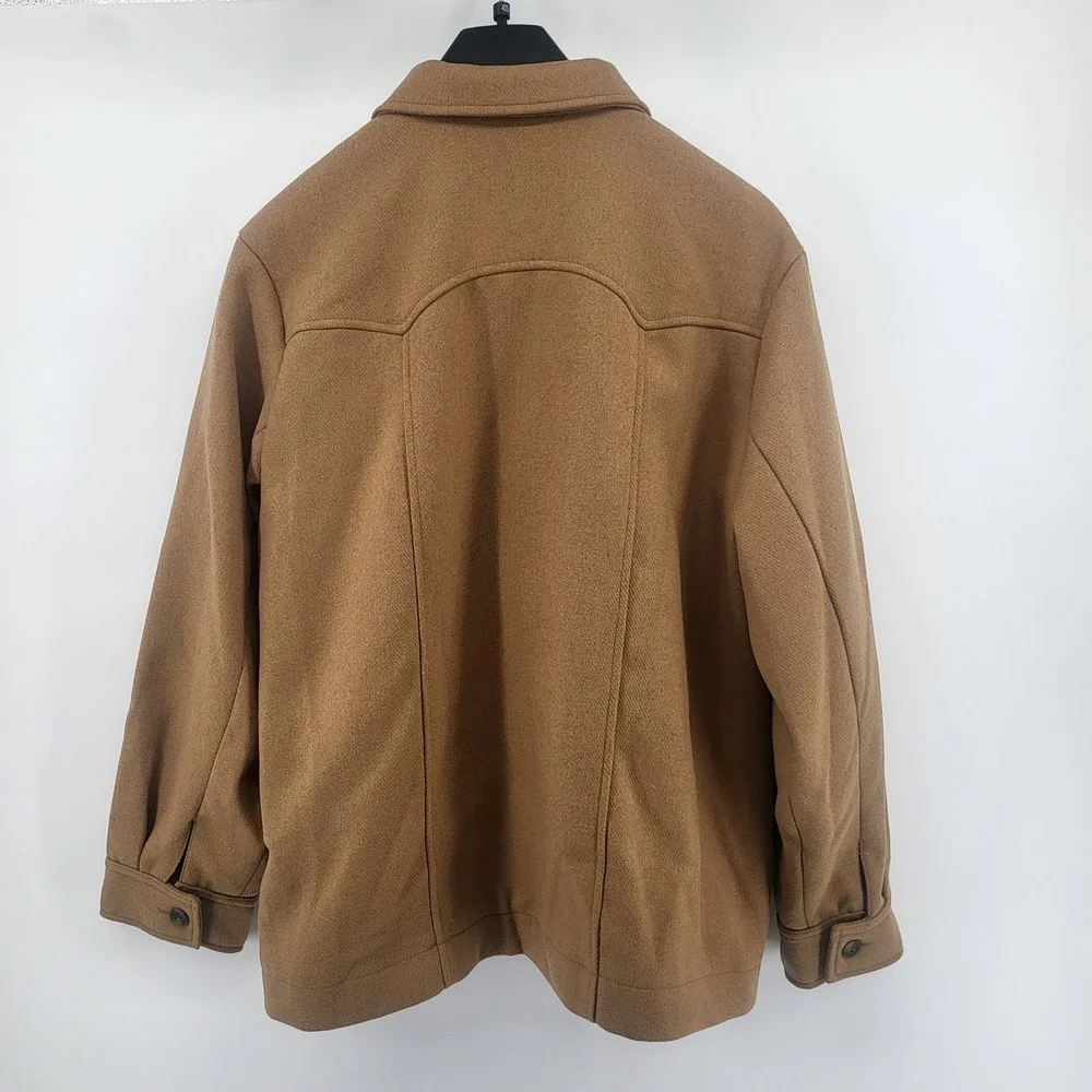 ANA a new approach Women's XL Camel Brown Button Down Lined Jacket‎ Shacket Coat